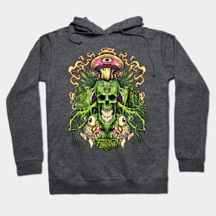 Marijuana Skull and Mushrooms Hoodie